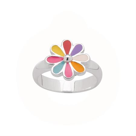 Vbholm KIDS - Ring med multifarvet blomst - sterlingsølv m. emalje S204754